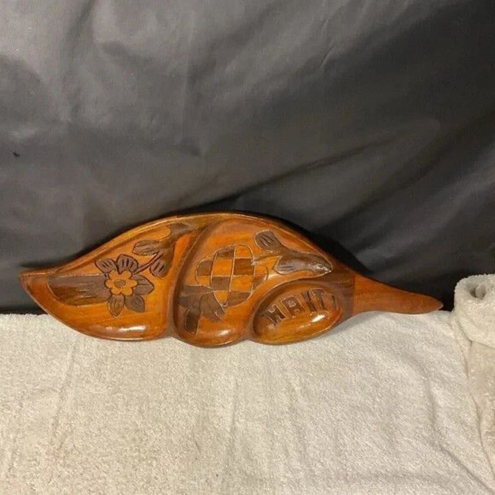 Mahogany wood Handcrafted Wooden Leaf Tray19 X 7 X 1.5